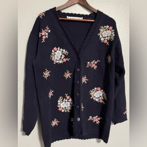 vintage 100 cotton knit cardigan sweater